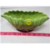 Image 2 : TEA POT AND GREEN DISH (OLD LADY BESEWICK-MADE IN ENGLAND) *#69* (GREEN, WHITE, BROWN BOWL)