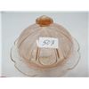 Image 3 : PINK DEPRESSION GLASS- CHERRY BLOSSOM BUTTER DISH (NO CHIPS)