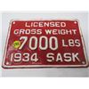 Image 3 : LOT OF 2 LICENSE PLATES (1933 & 1934) *REPAINTED)