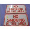 Image 1 : LOT OF 2 NO SMOKING SIGNS (PLASTIC) *6" X 12"* (1 HAS DAMAGE ON EDGE)