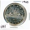 Image 1 : ONE DOLLAR COIN (CANADA) *1963* (SILVER)