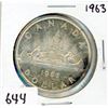 Image 1 : ONE DOLLAR COIN (CANADA) *1963* (SILVER)
