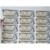 Image 1 : UNCUT SHEET OF ONE DOLLAR BILLS (CANADA) *1973* (8 ROWS OF 5 BILLS)