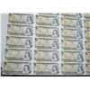 Image 2 : UNCUT SHEET OF ONE DOLLAR BILLS (CANADA) *1973* (8 ROWS OF 5 BILLS)