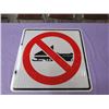 Image 2 : METAL NO SNOWMOBILES (SKIDOO) SIGN -NEW 23.5" X 23.5"