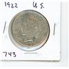 Image 1 : ONE DOLLAR COIN (USA) *1922* (SILVER) *PEACE*