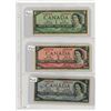 Image 1 : LOT OF 3 CANADIAN BANKNOTES (1-2-5 DOLLAR BILLS ) *1954*