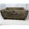 Image 1 : WOODEN POP CRATE (SICKS BOTTLING) *19.5" X 9" X 12"* (DEVIDED SLOTS)