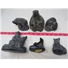 Image 1 : 5 WOLF ORIGINAL SCULPTURES (WOLVES, BEAVERS, BEAR, BEAR CUBS, SEAL)