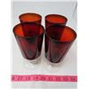 Image 2 : LOT OF RUBY GLASS CUPS (ASSORTED SIZES)