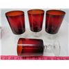Image 3 : LOT OF RUBY GLASS CUPS (ASSORTED SIZES)