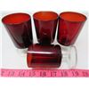 Image 6 : LOT OF RUBY GLASS CUPS (ASSORTED SIZES)