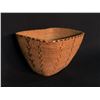Image 2 : THOMPSON RIVER HAND WOVEN BURDEN BASKET WITH RED AND BLACK CHECKER PATTERN, APPROX. 7.5" X