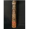 Image 2 : HAND CARVED DARK WOOD FIRST NATIONS 6 FIGURE TOTEM POLE, FEATURING EAGLE, HUMAN, BEAR, FROG AND