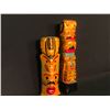 Image 2 : 2 NORTHWEST FIRST NATIONS HAND CRAFTED AND PAINTED TOTEM POLES, 13.5" AND 17.5" TALL