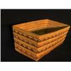 Image 2 : MT. CURRIE NATIVE RECTANGLE BASKET WITH OPEN BEADED IMBRICATION, 14.5" LONG X 8.5" TALL X 6" TALL