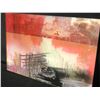 Image 2 : ORIGINAL ABSTRACT PAINTED GLASS ART PIECE, ARTIST UNKNOWN, 12" X 8"