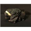 Image 2 : INUVIK, NORTH WEST TERRITORIES NATIVE SOAP STONE MUSK OX CARVING, BY "IYAK", 1997, SIGNED BY ARTIST