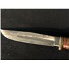 Image 2 : "PIONEER" BY WADE & BUTCHER HUNTING KNIFE WITH NATIVE BEADED LEATHER SHEATH, 10.5" FROM BUTT OF