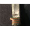 Image 3 : "PIONEER" BY WADE & BUTCHER HUNTING KNIFE WITH NATIVE BEADED LEATHER SHEATH, 10.5" FROM BUTT OF