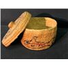 Image 2 : HAIDA NATIVE SPRUCE ROOT PAINTED LIDDED BASKET, 6" WIDE