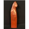 Image 2 : DARCY JOSEPH HAND CARVED TOTEMIC CHIEF, OF SQUAMISH NATION, 24" TALL, SIGNED ON BACK BY ARTIST