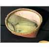 Image 4 : 2 MI'KMAQ EAST COAST NATIVE BASKETS: LARGE OPEN BIRCH BARK WOVEN BASKET, 8" TALL, AND PORCUPINE