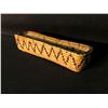 Image 1 : FRASER RIVER NATIVE HAND WOVEN QUILL TRAY BASKET, ZIG ZAG DESIGN, 10.5" LONG