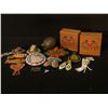 Image 1 : COLLECTION OF ASSORTED NATIVE ART, 16 PIECES TOTAL, INC. VARIOUS LEATHER/BEAD ORNAMENTS, BROACHES,