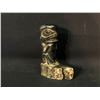 Image 1 : HAND CARVED STEATITE BEAR CARVING, NORTHWEST COAST, 8" TALL