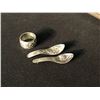 Image 2 : COLLECTION OF FIRST NATION ITEMS INC. 2 GLASSES, RING, 2 SMALL DECORATIVE SPOONS AND METAL PLATTER