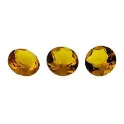 12.32 ctw.Natural Round Cut Citrine Quartz Parcel of Three