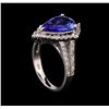 Image 4 : 2.95 ctw Tanzanite and Diamond Ring - 14KT White Gold