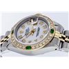 Image 3 : Rolex Ladies 2 Tone White Diamond & Emerald Datejust Wristwatch