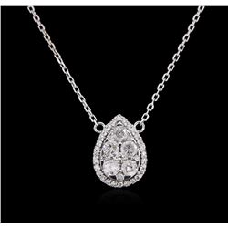 14KT White Gold 0.85 ctw Diamond Necklace