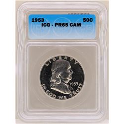 1953 Franklin Half Dollar Proof Coin ICG PR65CAM