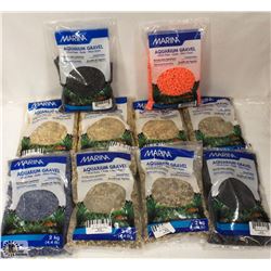 BOX OF ASSORTED MARINA AQUARIUM GRAVEL 2KG PER BAG