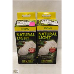 LOT OF 2 EXOTERRA NATURAL LIGHT FULL SPECTRUM DAY