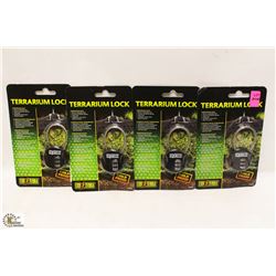LOT OF 4 EXOTERRA TERRARIUM LOCKS, CHILD PROOF
