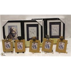 LOT OF 2 PAWPRINT DESKTOP FRAMES WITH 5 SMALL