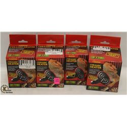 LOT OF 4 EXOTERRA CERAMIC HEATERS - RANGES IN