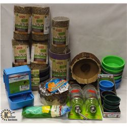 BOX OF ASSORTED SMALL ANIMAL ITEMS INCL