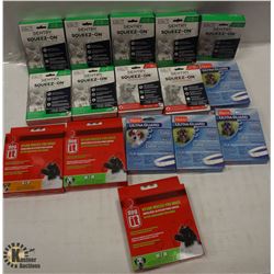 BOX OF ASSORTED FLEE & TICK GUARDS AND 3 NYLON