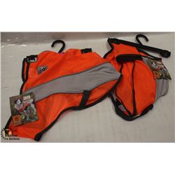 LOT OF 2 SIZE LARGE DOG HIGH VISIBILITY VESTS.
