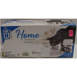 CATIT HOME ELEVATED GLASS DINNER DISH.