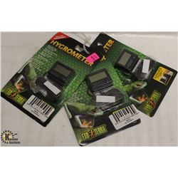 LOT OF 3 EXOTERRA DIGITAL HYGROMETERS WITH