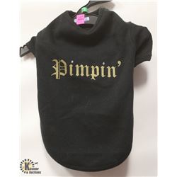 "PIMPIN" BLACK PET SHIRT SIZE MEDIUM.