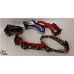 BAG OF 5 ASSORTED FABRIC COLLARS.