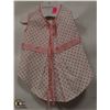 Image 1 : WHITE & PINK POLKA DOT PET DRESS SIZE MEDIUM.