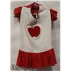 Image 1 : WHITE & RED PET DRESS WITH APPLE SIZE LARGE.